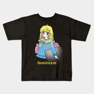Feminism / 80s Aesthetic Meme Design Kids T-Shirt